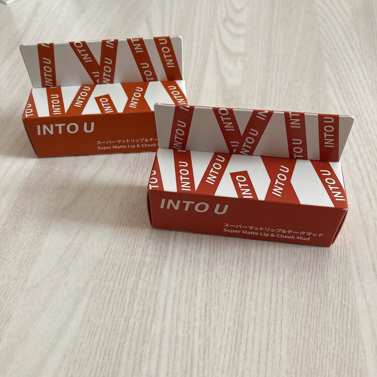 スーパーマットリップ＆チークマッド/INTO U/口紅を使ったクチコミ（1枚目）