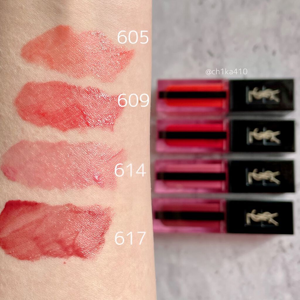 チカ✧̣̥̇春冬 on LIPS 「【YSLウォーターステイン比較】リップがつきにくい形のマスクも..」(2枚目)