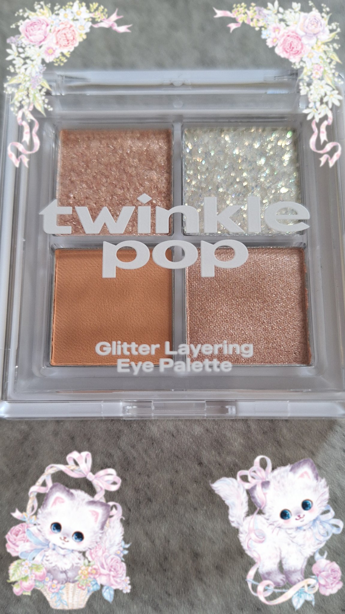 グリッターレイヤリングアイシャドウパレット 04 APRICOT LAYER/TWINKLE POP/アイシャドウパレットを使ったクチコミ（1枚目）