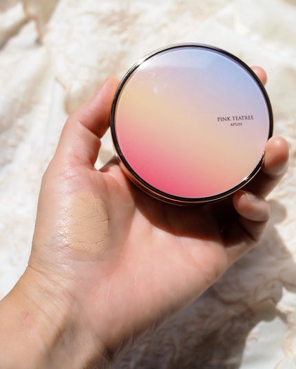 ピンクティーツリーカバーアップグロウクッション/APLIN/クッションファンデーションを使ったクチコミ(4枚目)