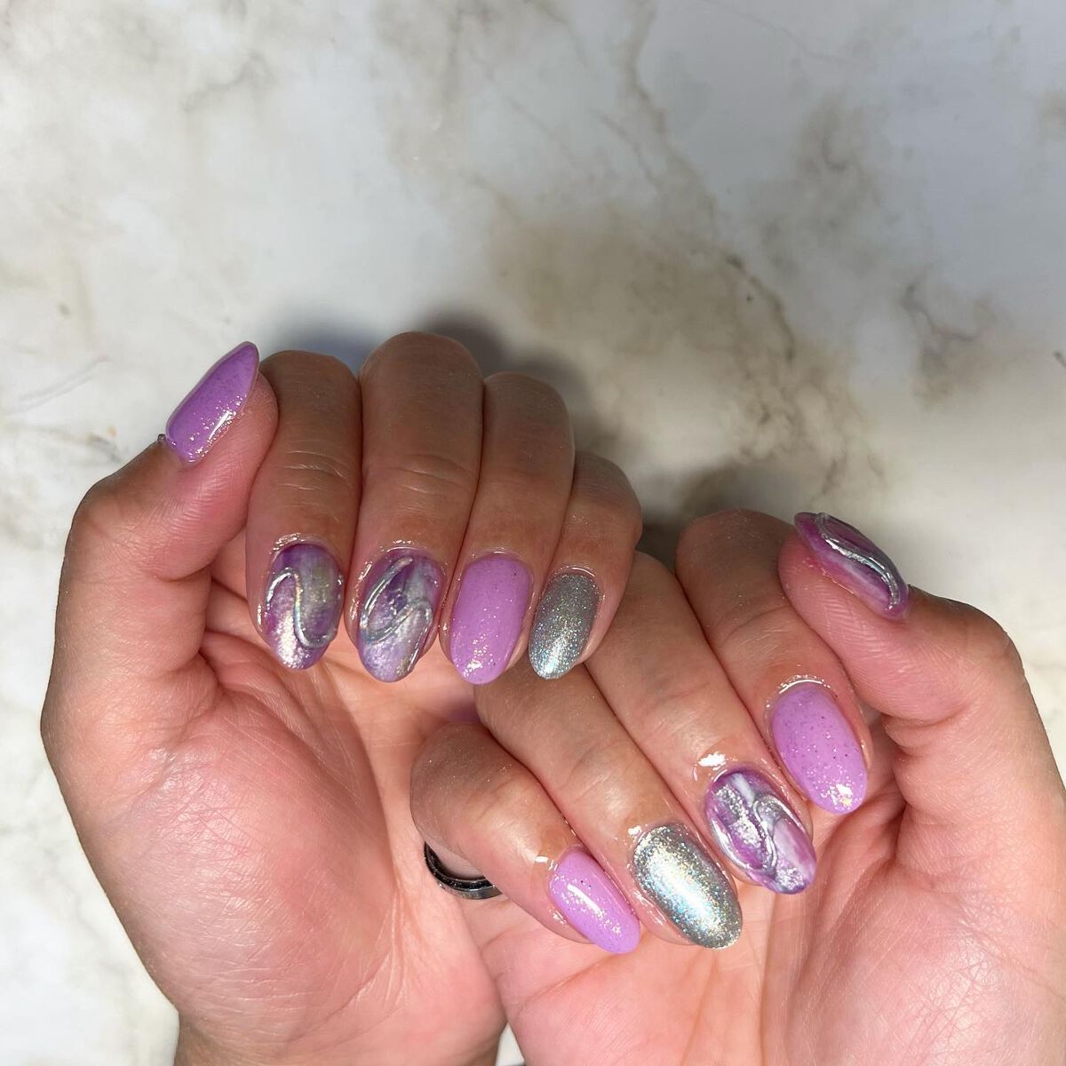 cst on LIPS 「#purplenails#紫#💜#おまかせネイル#ネイル好きな..」(2枚目)