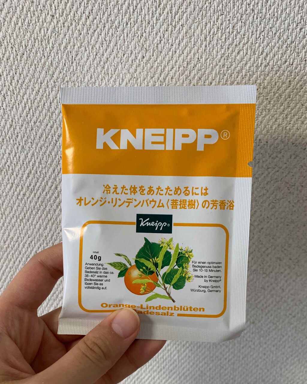 クナイプ バスソルト オレンジ・リンデンバウム<菩提樹>の香り/クナイプ/無機塩系入浴剤を使ったクチコミ(1枚目)