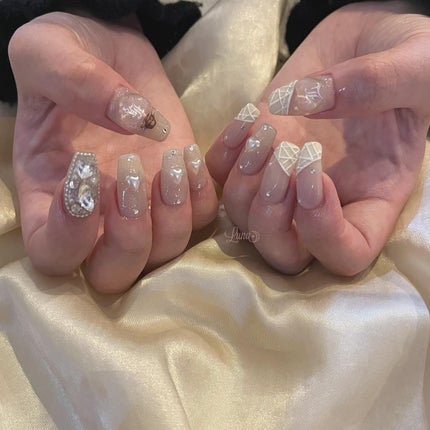 #ジェルネイル,#ワンカラーネイル,#ニュアンスネイル,#うるうるネイル,#ちゅるんネイル,#シンプルネイル,#パーツネイル,#透け感ネイル,#クリアネイル,#ぷっくりネイル,#ちぐはぐネイル,#韓国ネイル,#きらきらネイル,#うるつやネイル,#フレンチガーリーネイル,#アイボリーネイル,#埋めつくしネイル,#フレンチネイルのネイルデザイン