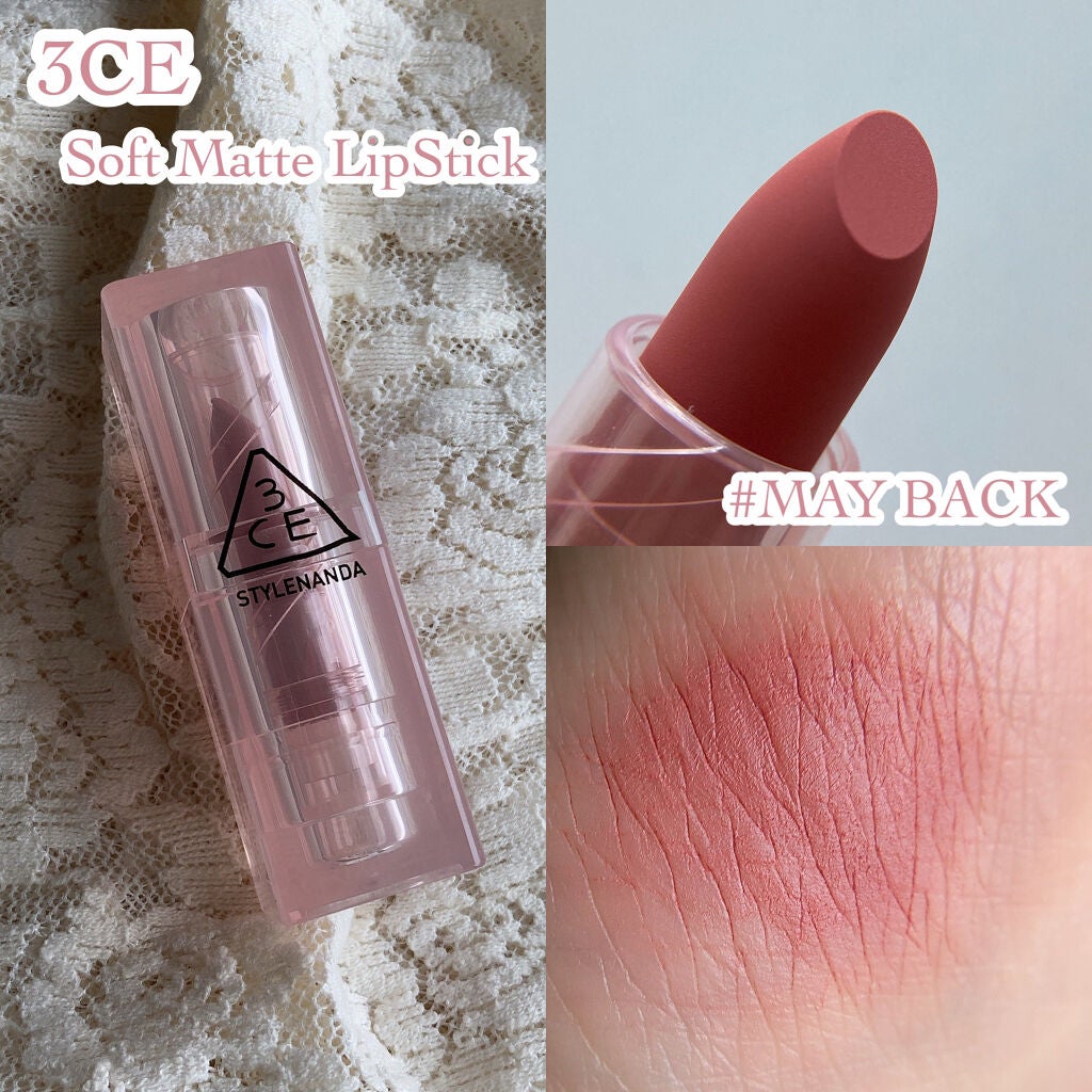 3CE SOFT MATTE LIPSTICK/3CE/口紅を使ったクチコミ(2枚目)