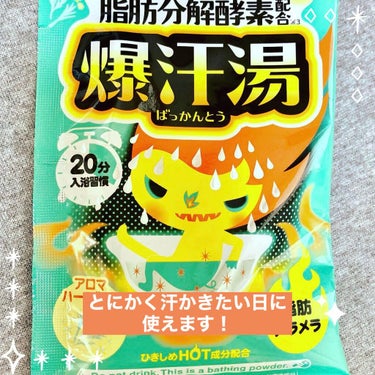 爆汗湯 アロマハーブの香りのクチコミ「バイソン★爆汗湯アロマハーブの香り

パッケージにも書いてある通り、すごーく汗かくみたいなので.....」（1枚目）