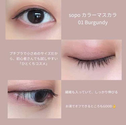 カラーマスカラ/sopo/マスカラを使ったクチコミ(2枚目)
