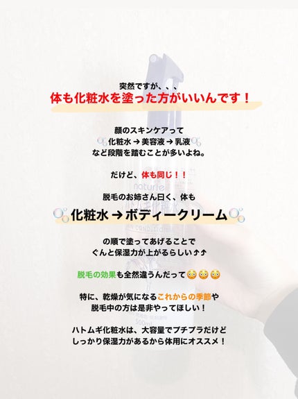 ハトムギ化粧水(ナチュリエ スキンコンディショナー R )/ナチュリエ/化粧水を使ったクチコミ(2枚目)