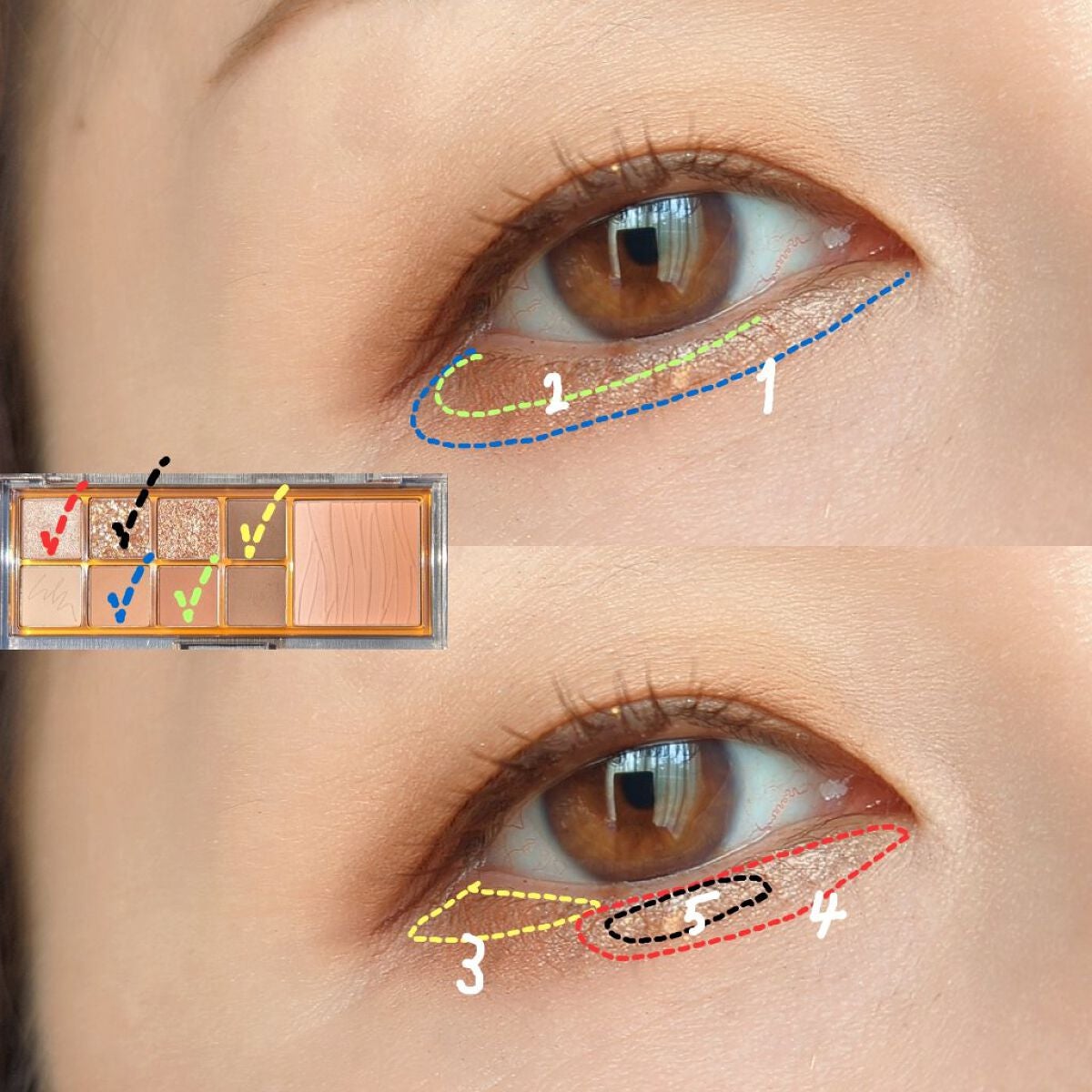 ミックスブラーリングアイパレット/wakemake/マルチパレットを使ったクチコミ(6枚目)