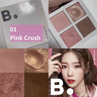 B. by BANILA アイクラッシュシャドウパレットのクチコミ「

♡banilaco
　アイクラッシュシャドウパレット
　01 Pink Crush


久.....」（1枚目）