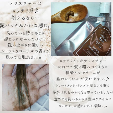 クレムドアン ブラウンクリームシャンプー/creme de Ann/市販シャンプーを使ったクチコミ(3枚目)
