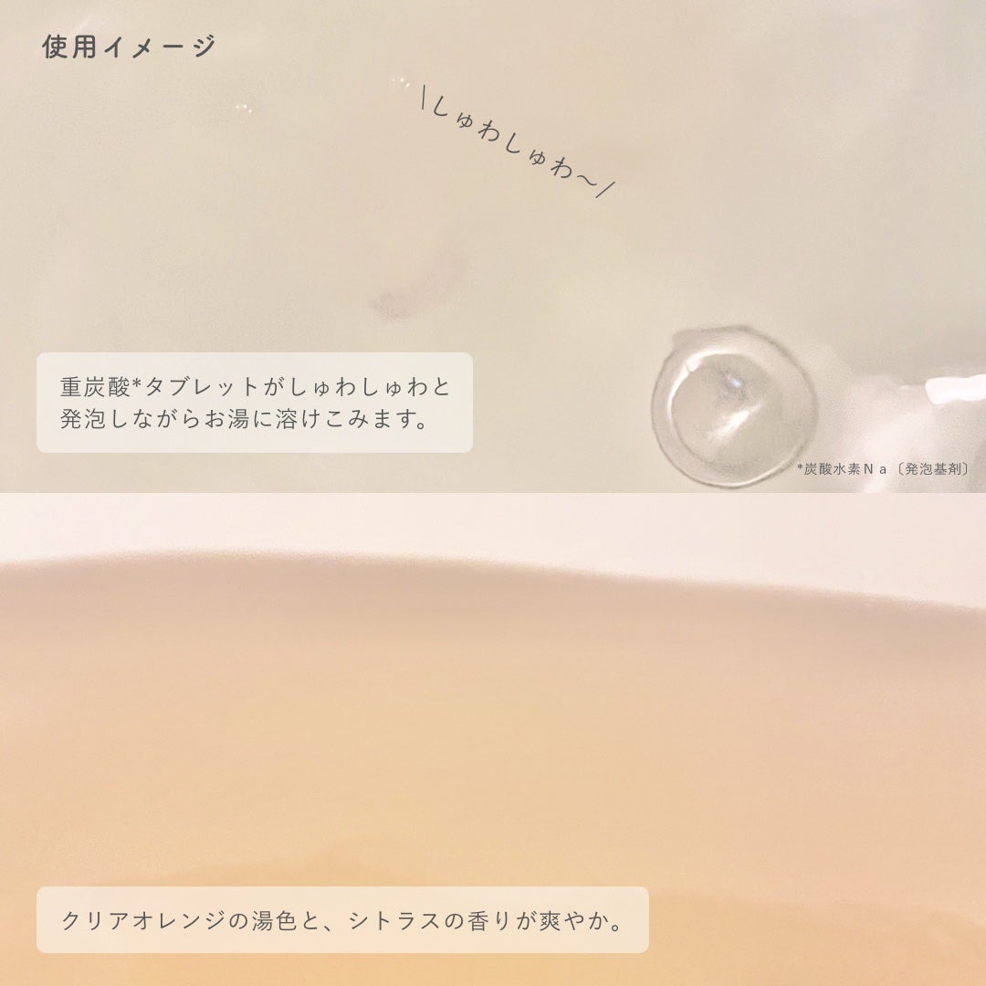 meshimase バスタブレット リフレッシュ&ジューシーなベルガモットの香り/meshimase/炭酸系入浴剤を使ったクチコミ(3枚目)