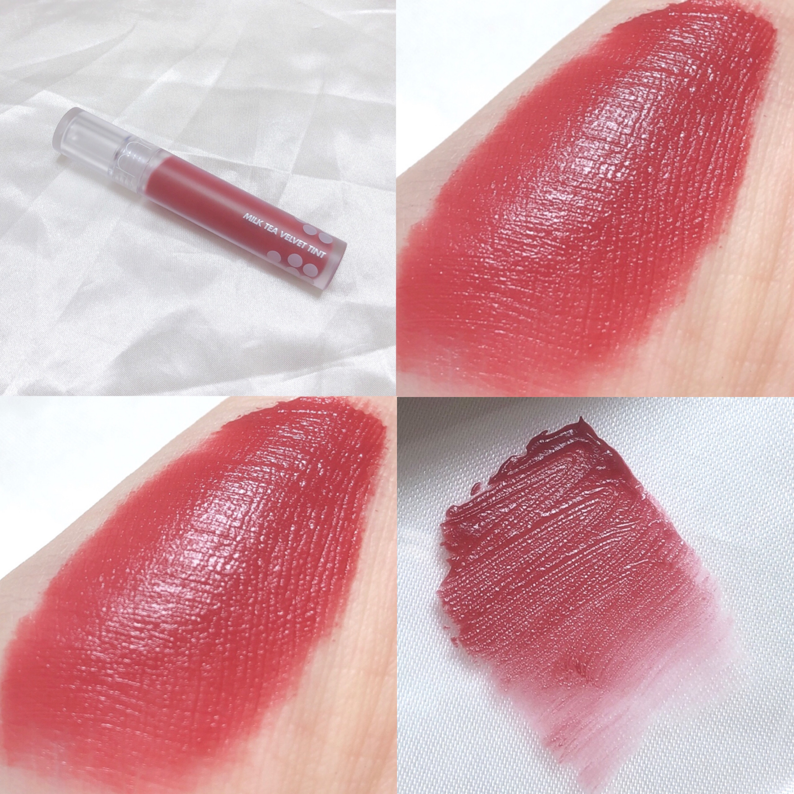 ミルクティーベルベットティント 03 シナモンティー/rom&nd/リップティントを使ったクチコミ（2枚目）