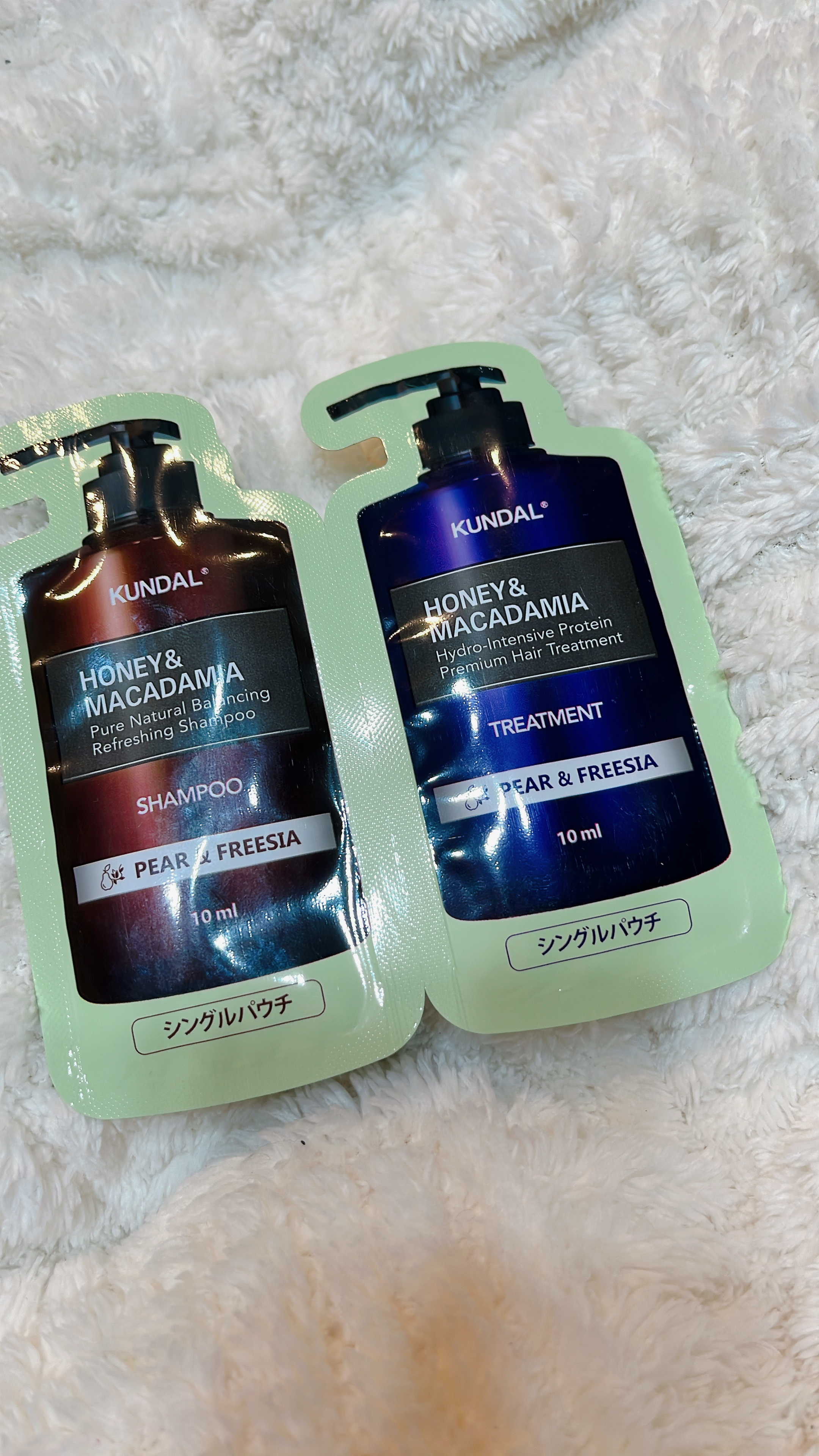 クンダル H&Mシャンプー/ヘアトリートメント ペアー＆フリージア パウチ(シャンプー 10ml+トリートメント 10ml)/KUNDAL/市販シャンプーを使ったクチコミ（2枚目）