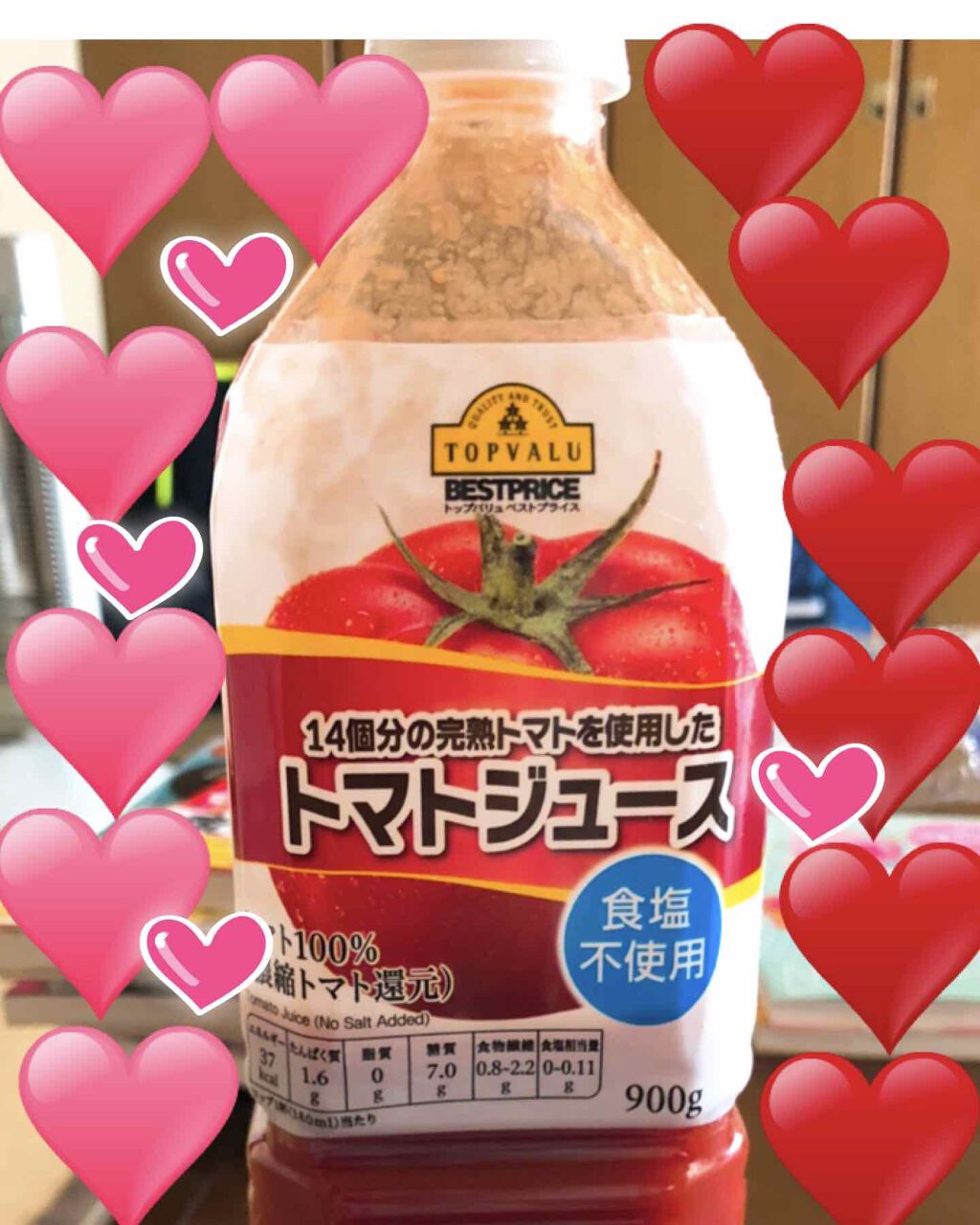 トマトジュース(食塩無添加)/トップバリュ/野菜ジュースを使ったクチコミ(1枚目)