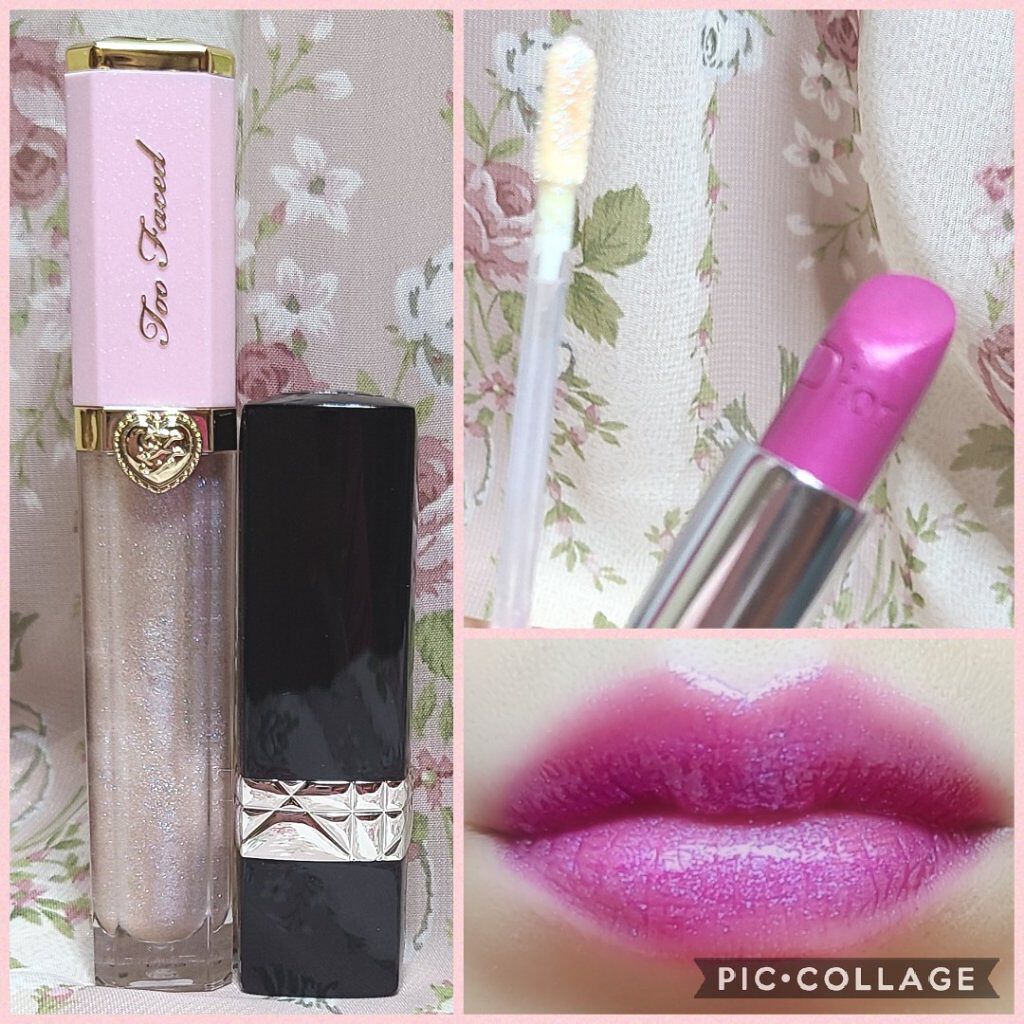 リッチ＆ダズリン ハイシャイン スパークリング リップグロス パンツ オフ、ダンス オフ/Too Faced/リップグロスを使ったクチコミ（1枚目）