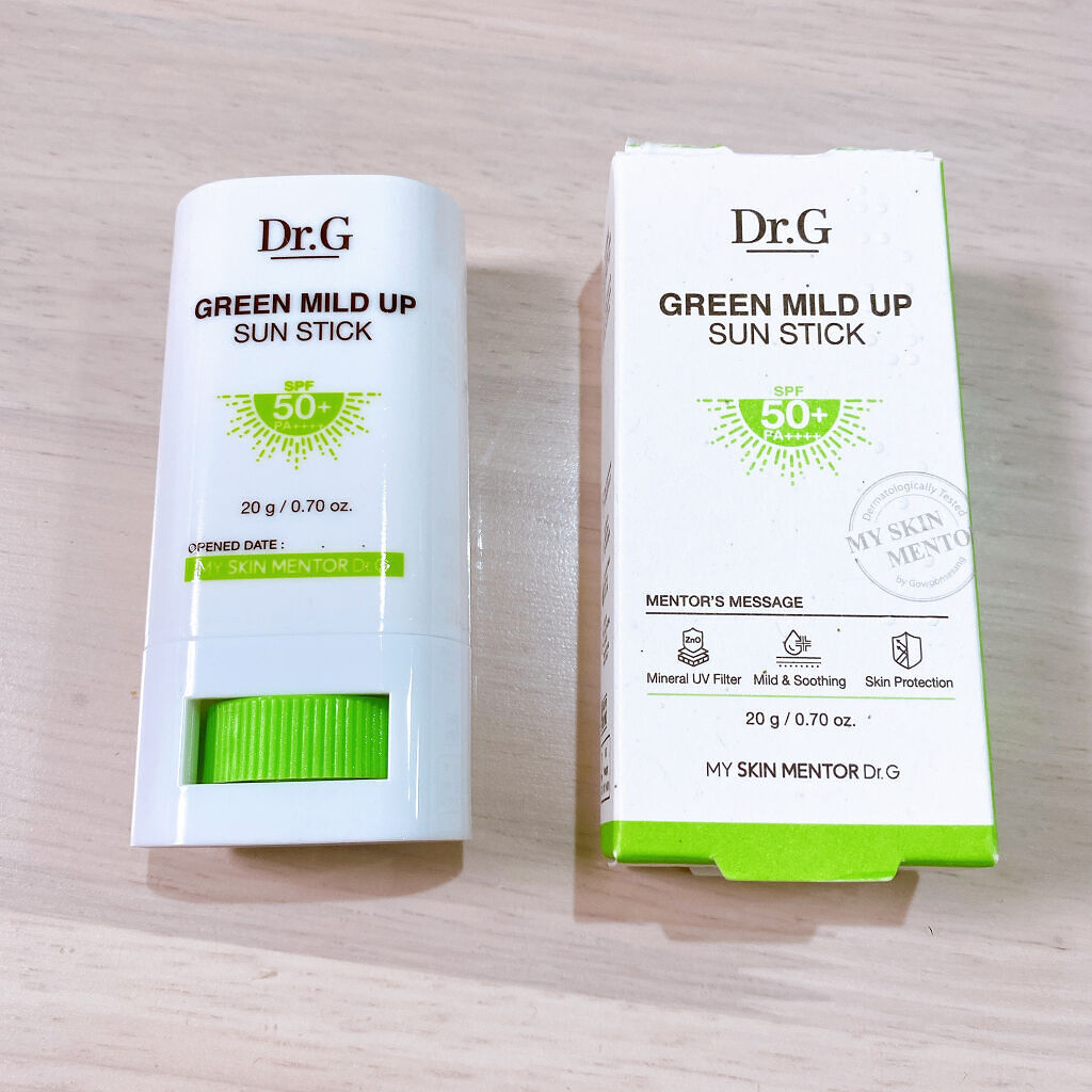 グリーンマイルドサンスティック SPF50+ PA++++/Dr.G/日焼け止めスティックを使ったクチコミ（2枚目）