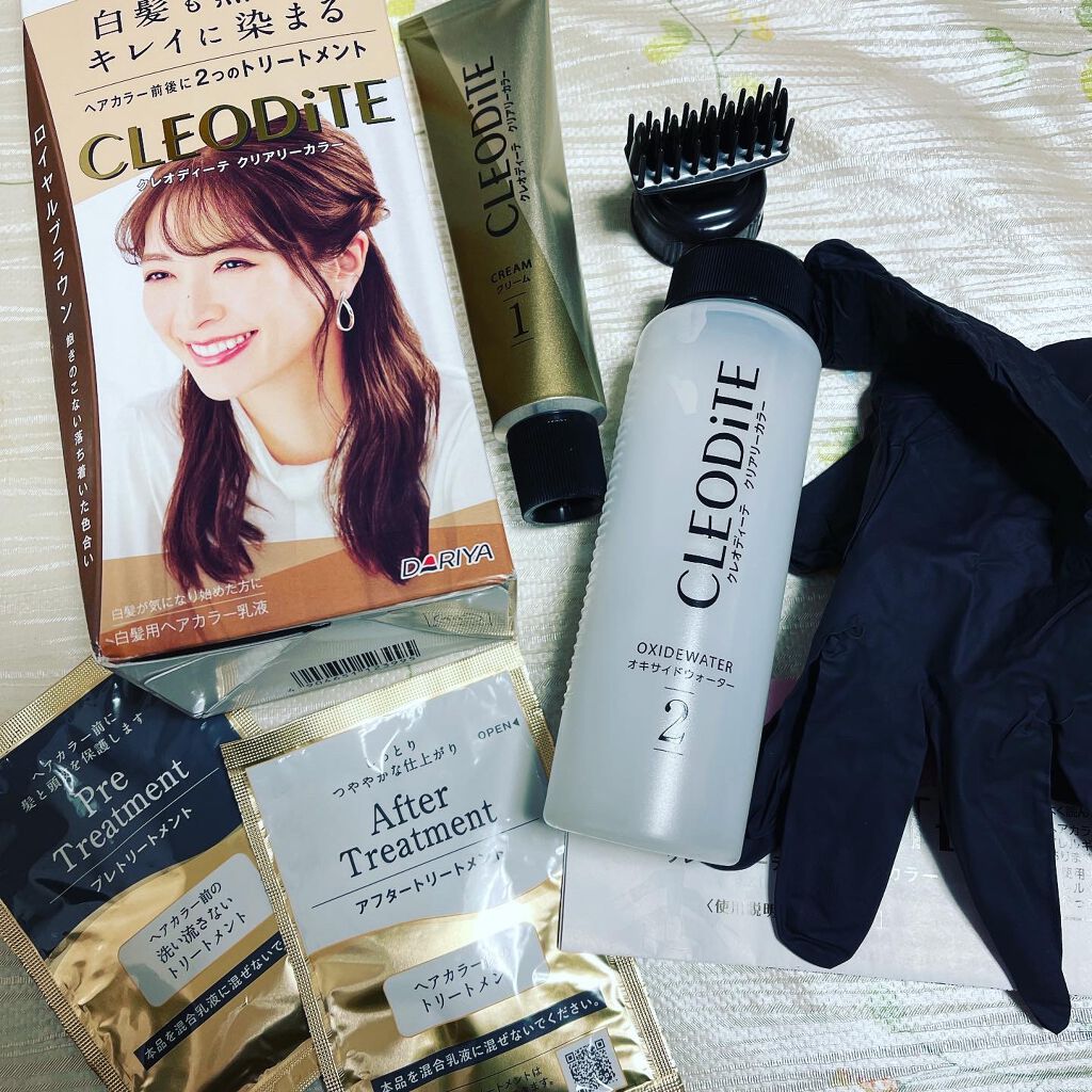クリアリーカラー (白髪用)  ロイヤルブラウン/クレオディーテ/ヘアカラーを使ったクチコミ（1枚目）