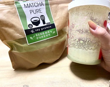 MATCHA PURE（プロテインパウダー）/ピュアパートナー/ドリンクを使ったクチコミ（3枚目）