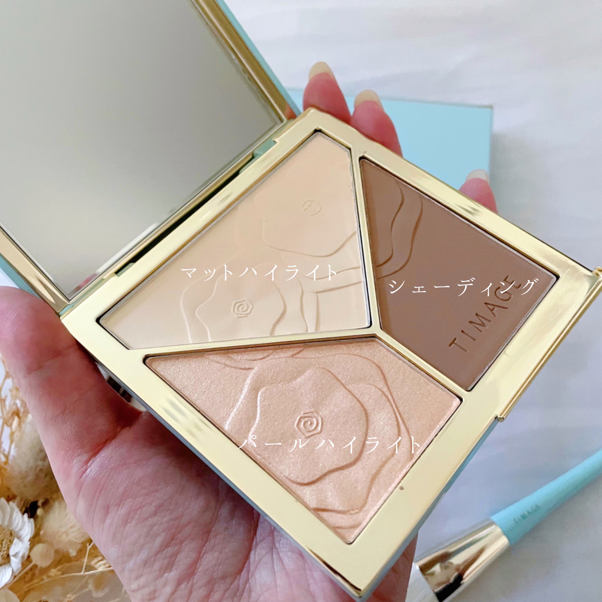 ハイライトシェーディングパレット/TIMAGE/パウダーハイライトを使ったクチコミ（2枚目）