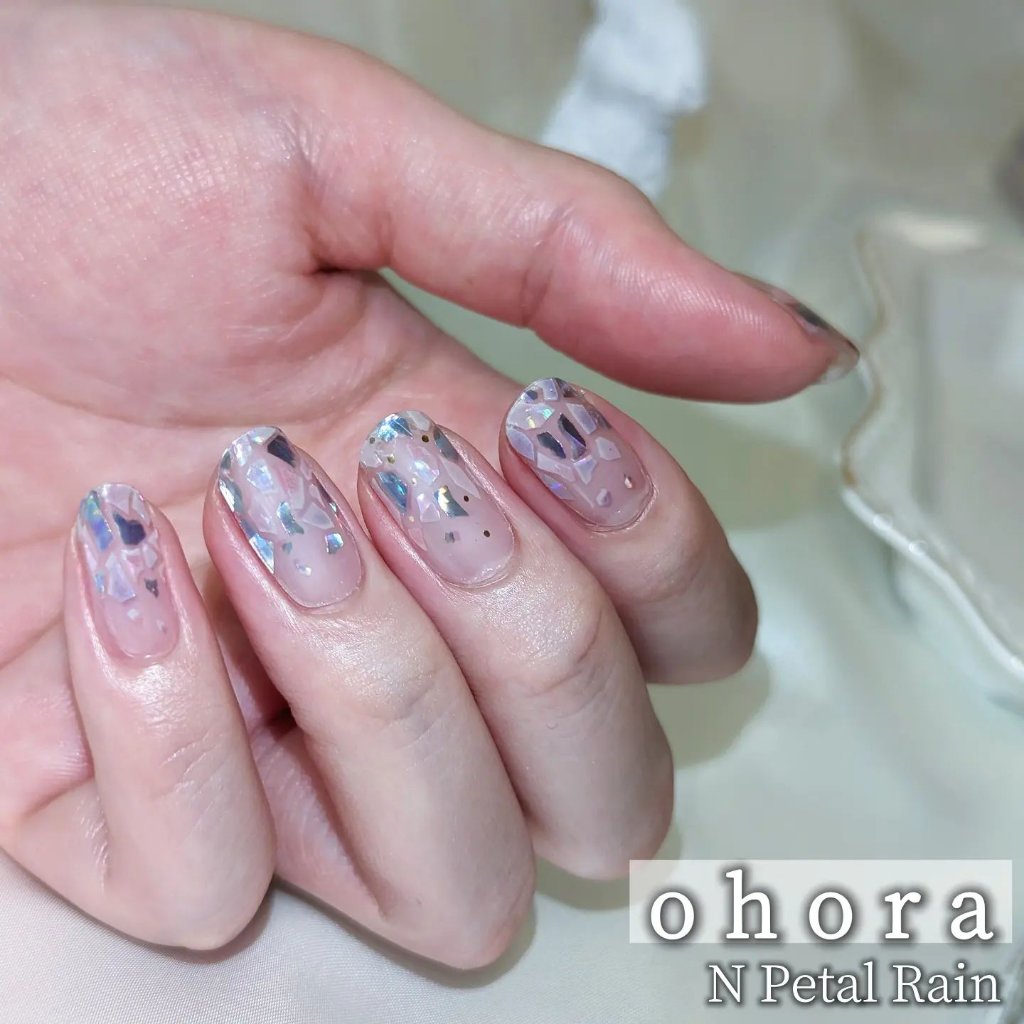 セミキュアジェルネイル（ハンド） ND-351 N Petal Rain (Cherry blossom Collection)/ohora/ネイルシールを使ったクチコミ（1枚目）