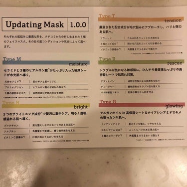 Updating Mask 1.0.0 5タイプセット 1セット5枚入り/meol/シートマスク・パックを使ったクチコミ（3枚目）