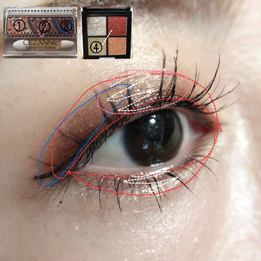 トーンアップアイシャドウ/CEZANNE/アイシャドウパレットを使ったクチコミ（3枚目）