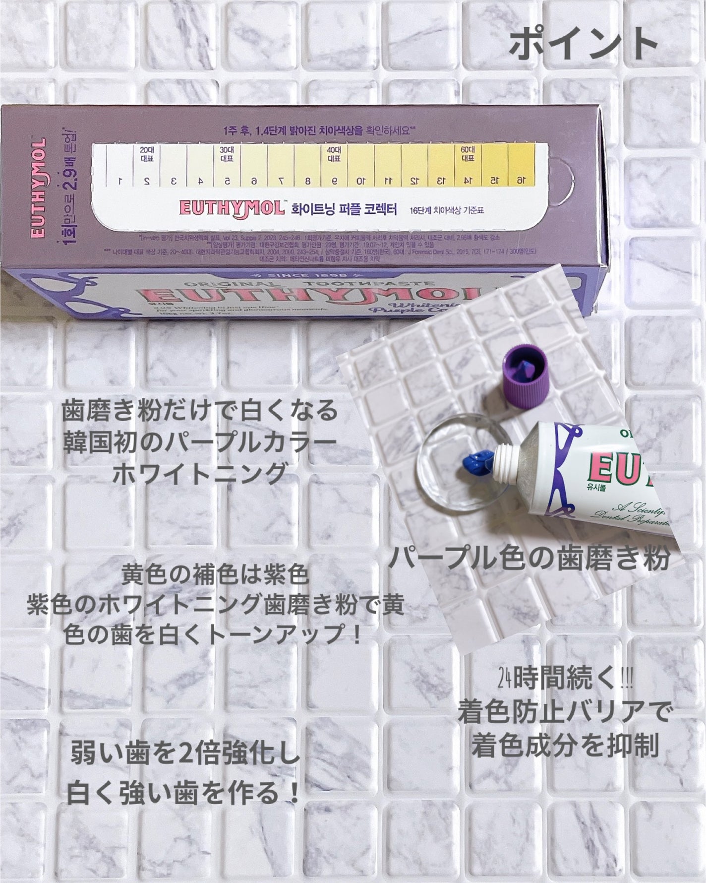 ホワイトパープル歯みがき ピーチフローラルミントの香り/EUTHYMOL/歯磨き粉を使ったクチコミ(3枚目)