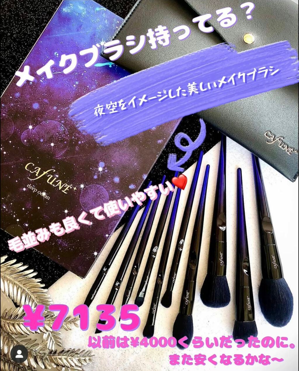 カフネプラス メイクブラシ10本 化粧ポーチ付き/CAFUNEPlus/メイクブラシを使ったクチコミ(1枚目)