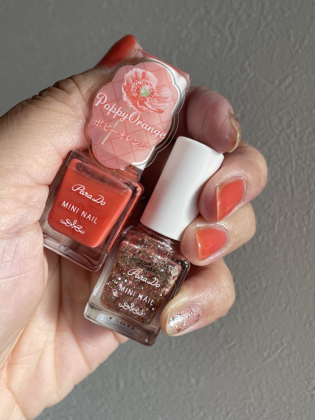ミニネイル OR02 ポピーオレンジ/パラドゥ/マニキュアを使ったクチコミ（1枚目）