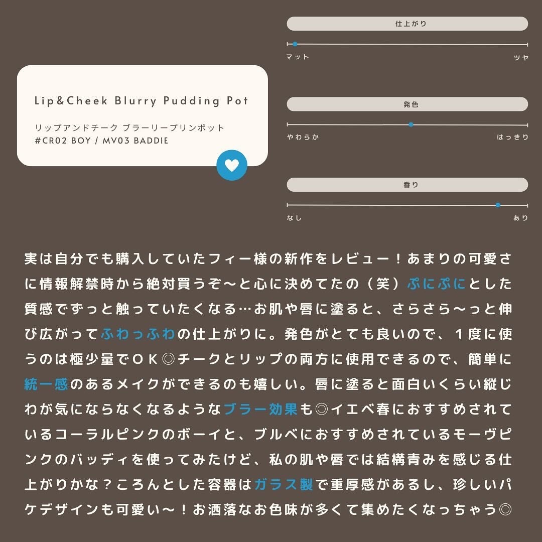 リップアンドチーク ブラーリープリンポット/fwee/口紅を使ったクチコミ(8枚目)