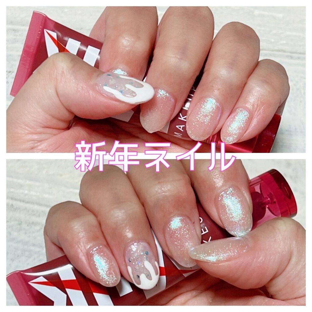 かぶららら on LIPS 「ネイルを変えました。新年ネイルのテーマは「冬」です☃️雪っぽく..」(1枚目)