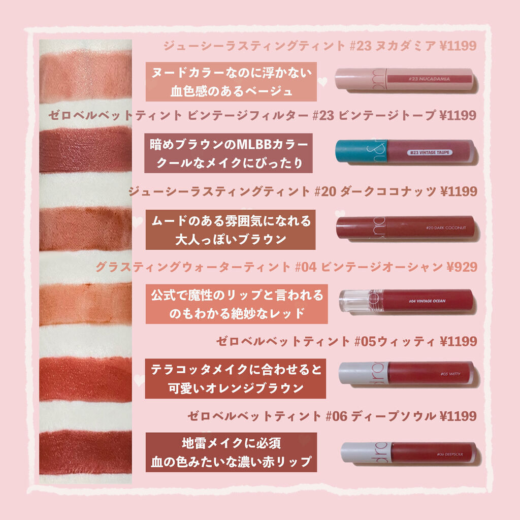 ゼロベルベットティント/rom&nd/リップティントを使ったクチコミ（3枚目）