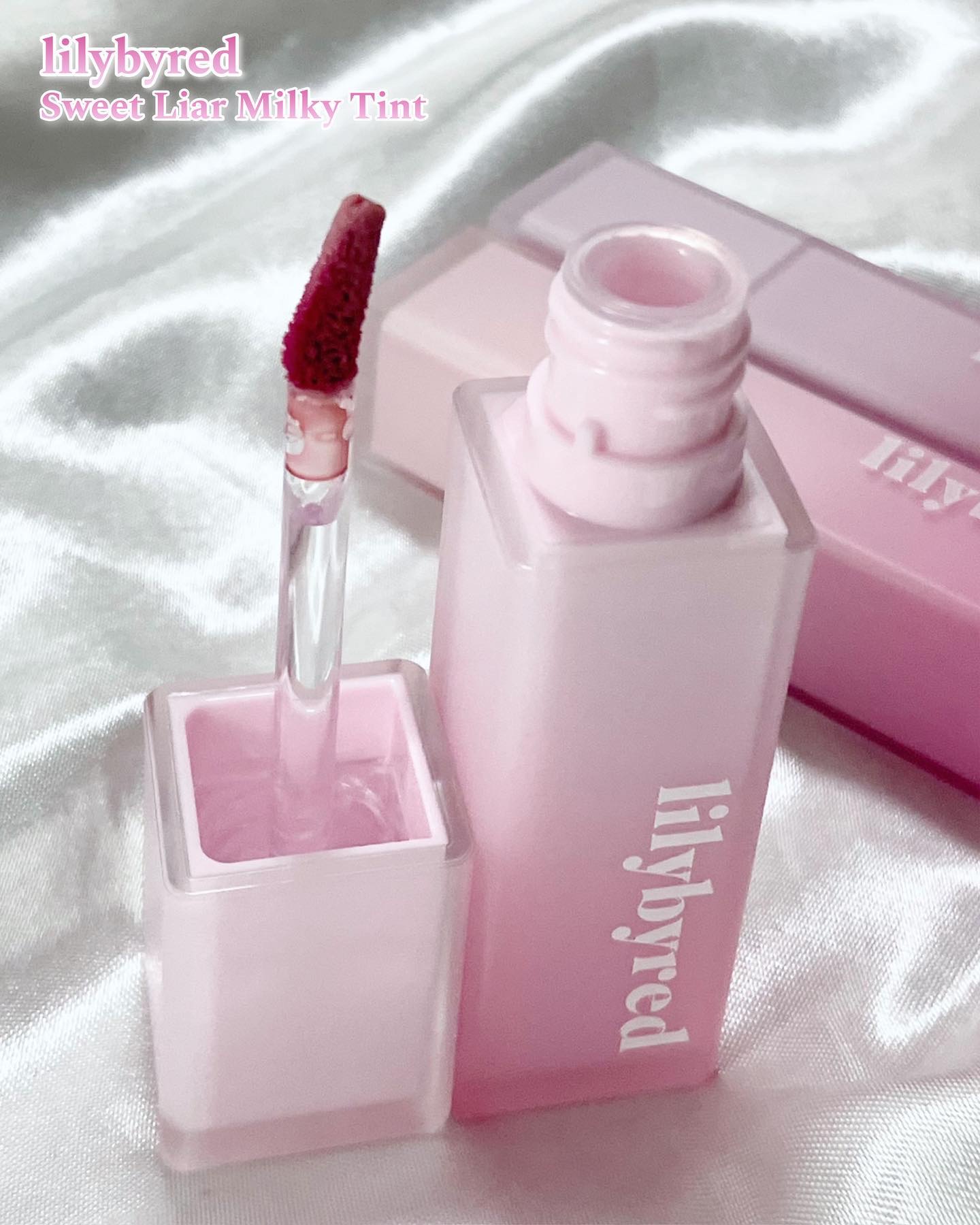 スウィート ライアー ミルキー ティント 03 ストロベリーベビーシュー(Strawberry Baby Chou)/lilybyred/口紅を使ったクチコミ（3枚目）