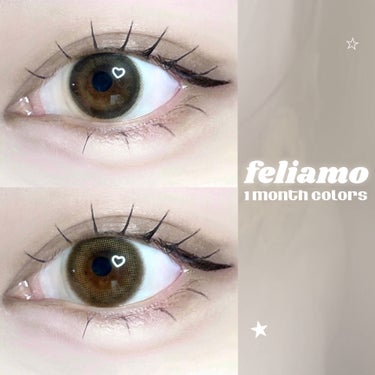 ＼フェリアモの人気色が1monthに♡／

🛒リリーアンナ
feliamo

使用期限：1ヶ月
枚数：1箱2枚入
DIA(直径)：14.2mm
BC(ベースカーブ)：8.6mm
含水率：38%
度数：±