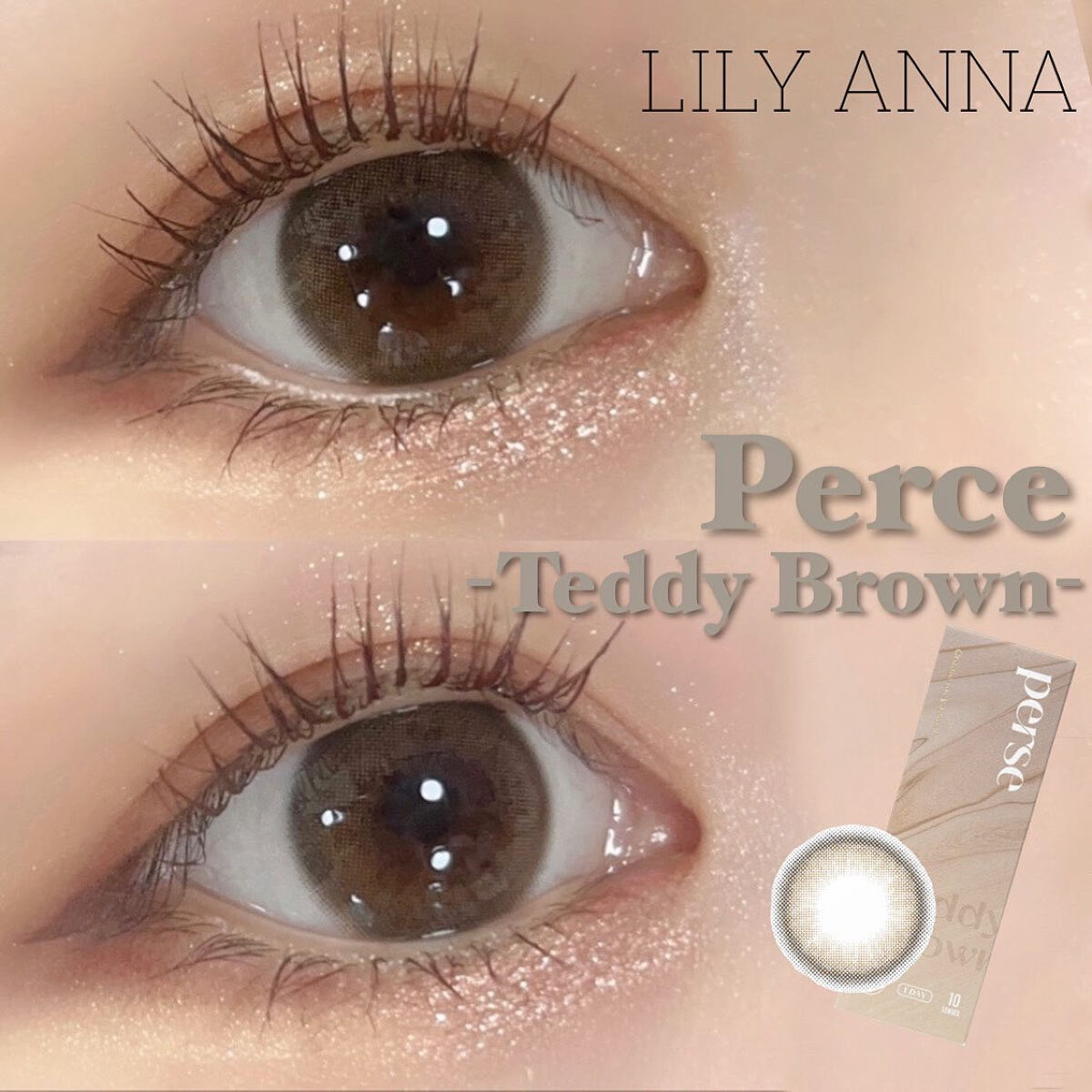 perse 1day テディブラウン/perse/ワンデー（１DAY）カラコンを使ったクチコミ（1枚目）