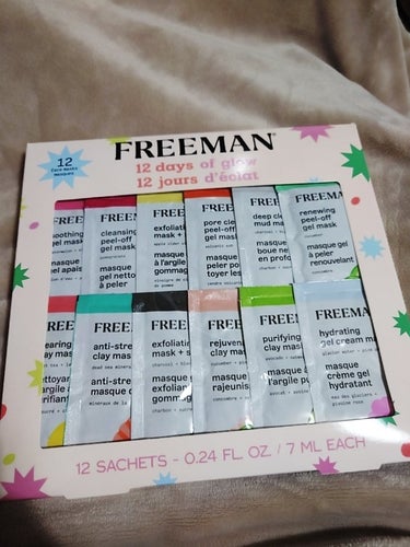 💆Freeman Beaut　y12日間用ｸﾞﾛｳﾌｪｲｽﾏｽｸｾｯﾄ💆
iHerb🌿購入品です👛
フェイスマスクセットとのことで買ってみましたが、シードマスクではなく、クレイマスクやジェルマスクのセッ