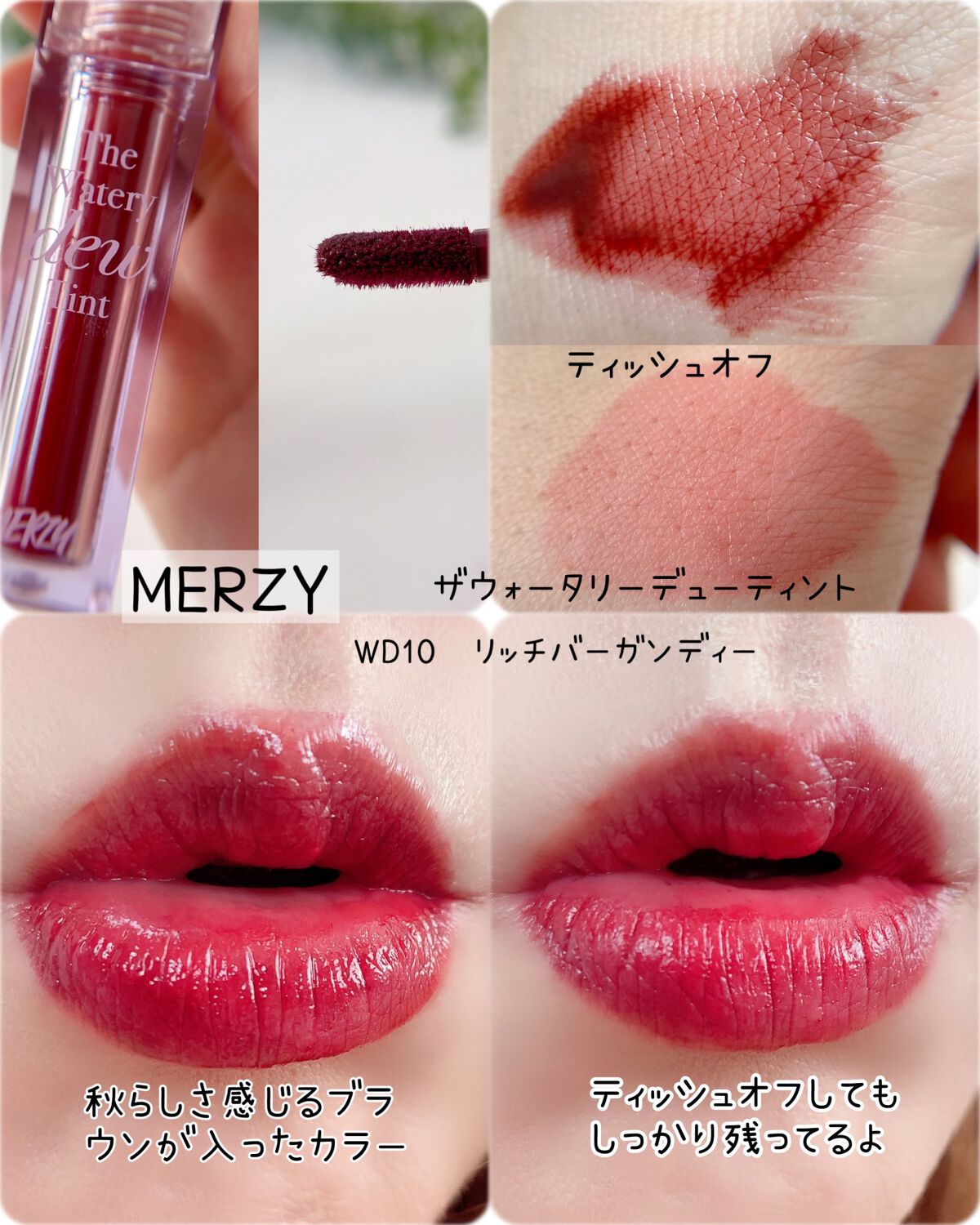 ザ ウォータリーデューティント/MERZY/リップティントを使ったクチコミ(7枚目)