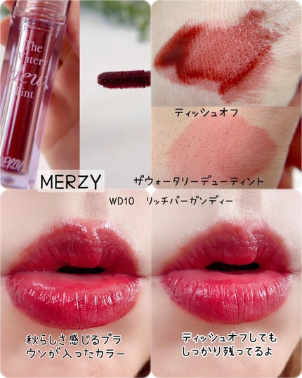 ザ ウォータリーデューティント/MERZY/リップティントを使ったクチコミ(7枚目)