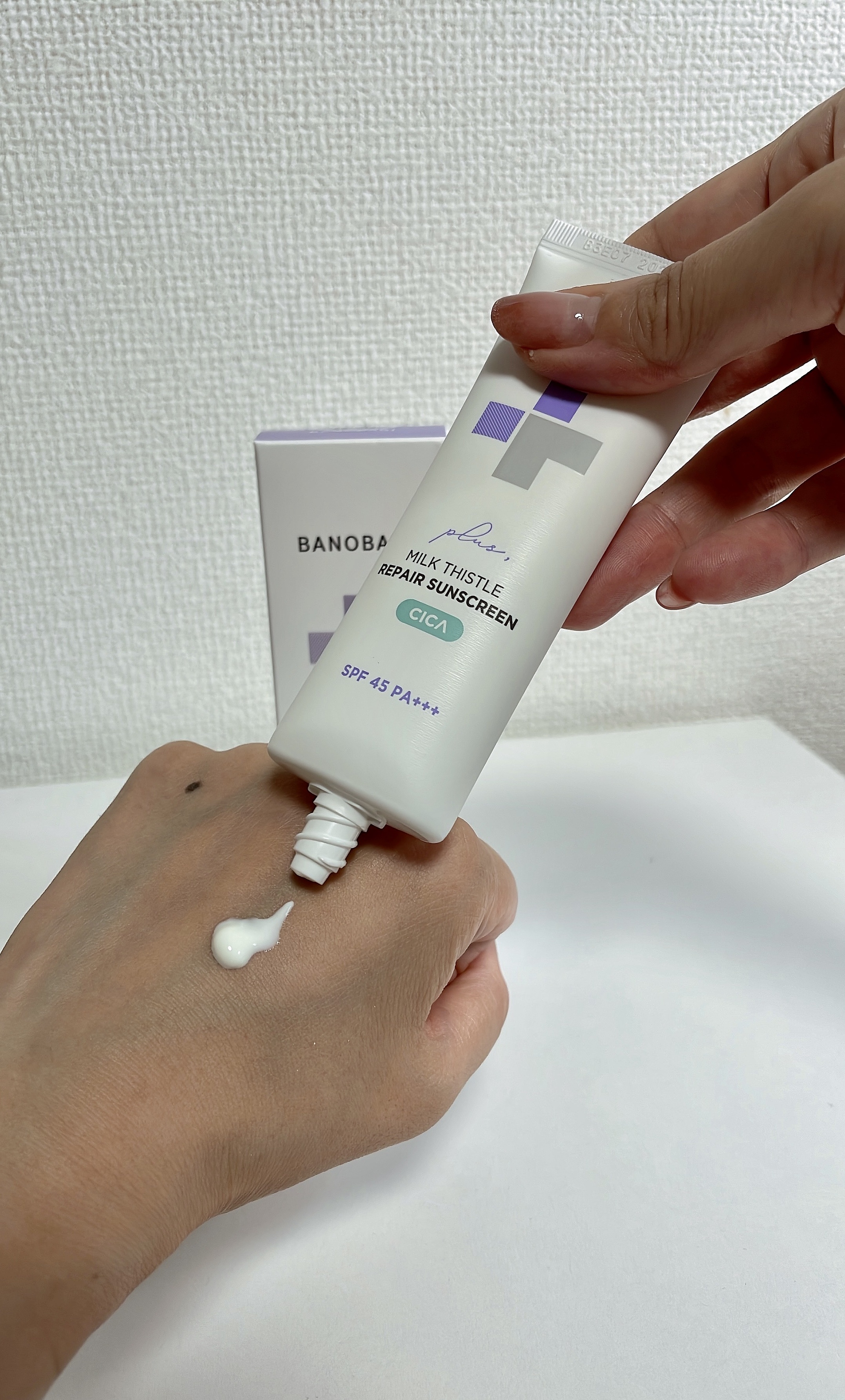 ミルクシスルリペアシカサンスクリーンプラス/BANOBAGI/日焼け止めミルクを使ったクチコミ（2枚目）