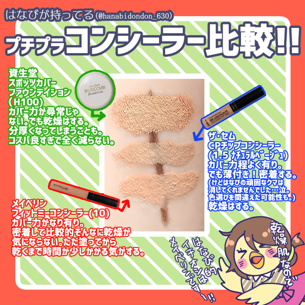 スポッツカバー ファウンデイション/SHISEIDO/クリームコンシーラーを使ったクチコミ（1枚目）