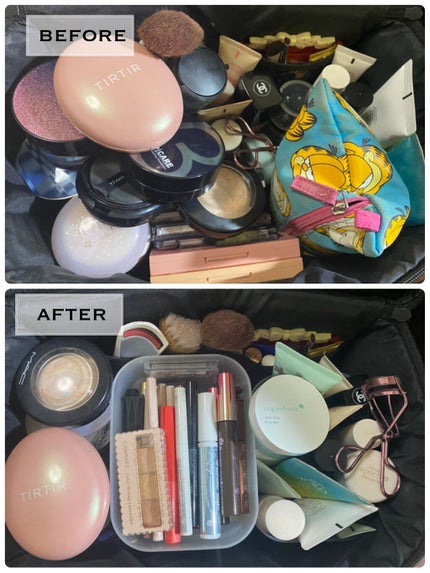 ポリプロピレン メイクボックス 1/2 横ハーフ/無印良品/化粧ポーチを使ったクチコミ(2枚目)