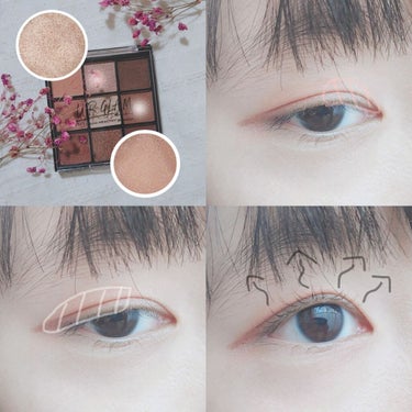 U R GLAM UR GLAM　BLOOMING EYE COLOR PALETTEのクチコミ「ばけ。🐴とコラボ 色素薄い系メイク
いつコメントをくれるばけとコラボです〜ありがとう😊
色素薄.....」（2枚目）