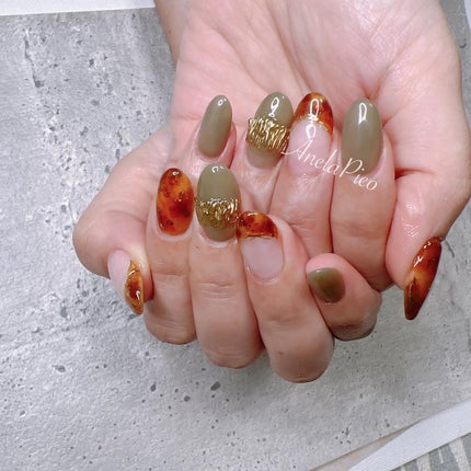 #ネイル,#純国産ジェルネイル,#ジェルネイル,#秋ネイル,#べっこうネイル,#ニュアンスネイル,#ミラーネイルのネイルデザイン