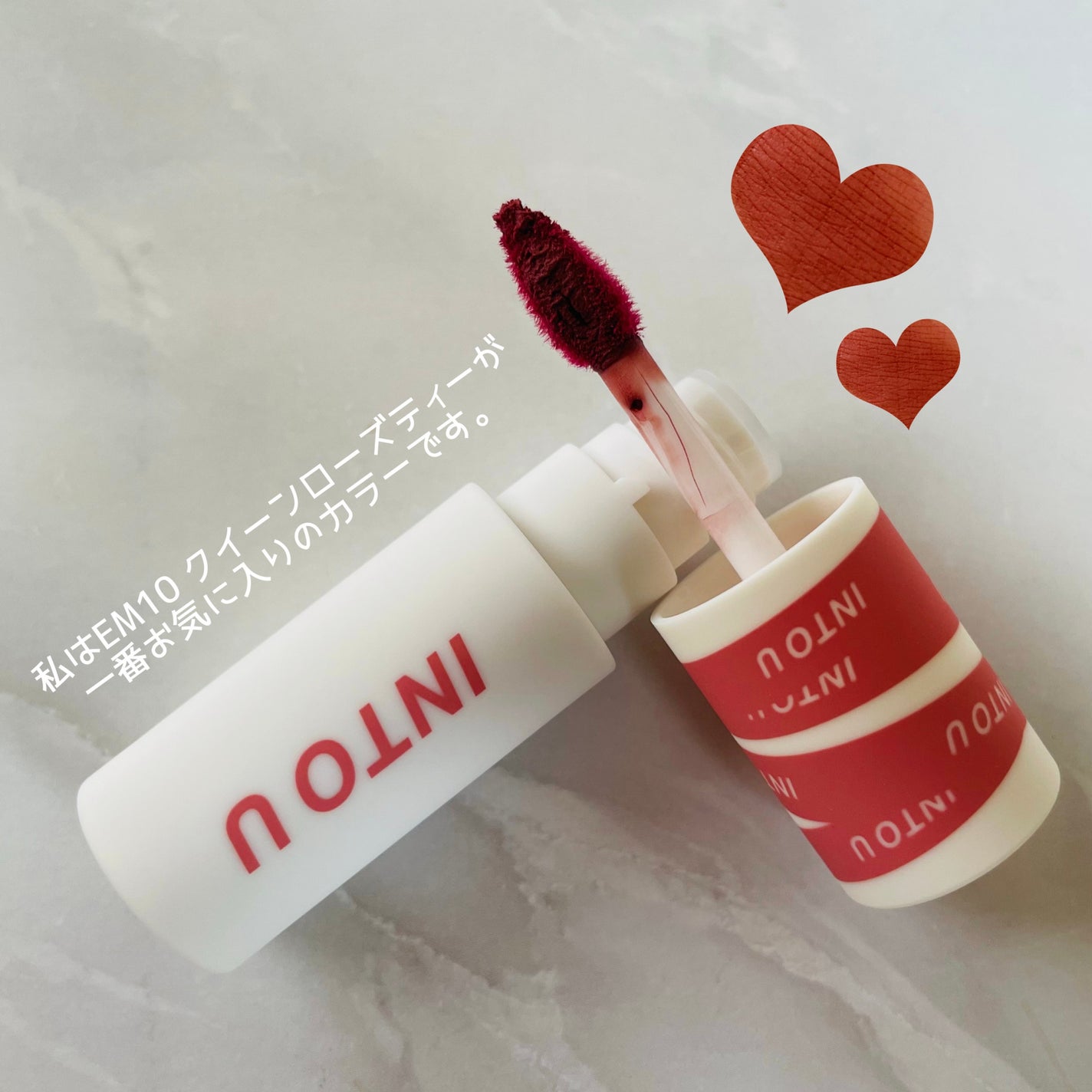 スーパーマットリップ&チークマッド/INTO U/口紅を使ったクチコミ(3枚目)