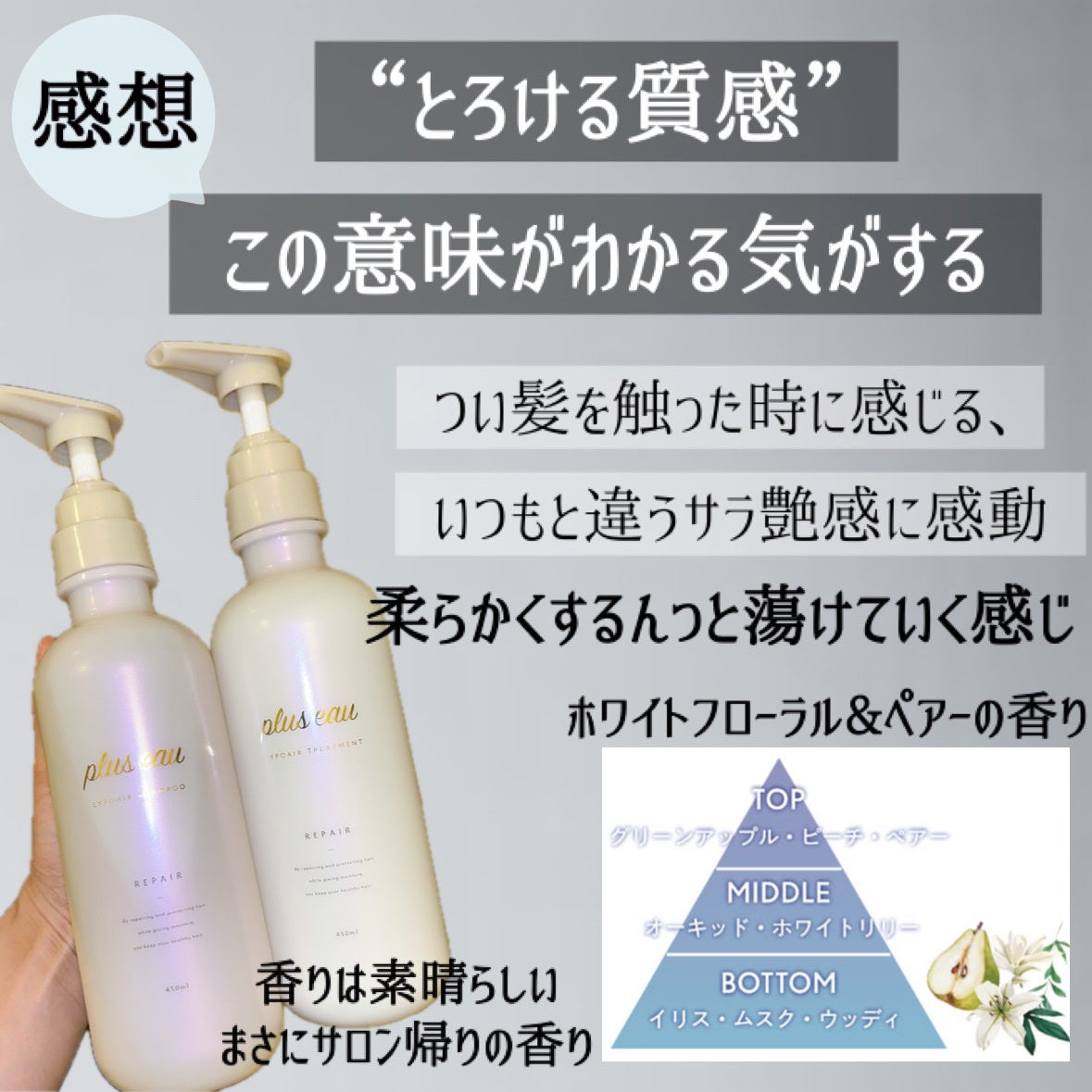 リポアシャンプー/リポアトリートメント/plus eau/市販シャンプーを使ったクチコミ(6枚目)