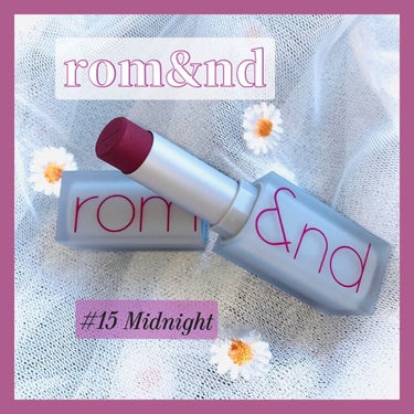 
୨୧┈┈┈┈┈┈┈┈┈┈┈ ୨୧
Rom &nd    ゼロマットリップ
　　　　　　#15 midnight
価格　1200円
୨୧┈┈┈┈┈┈┈┈┈┈┈ ୨୧

発色★★★★★
乾燥★☆☆☆☆
軽