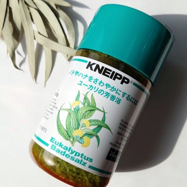 すっきり爽やかバスソルト

KNEIPP
　バスソルト　ユーカリの香
　>> 850g

#購入品レビュー

最近クナイプの入浴剤にハマっていて
試しに1回分のものを購入してみたら
スッキリして良かったので
ボトルタイプを購入してきました✨

毎日ではありませんが
8月〜9月前半で使っていました☝️

もう使い切ったので
記録として簡単にレビューを残します📝

――――――――――――――――――――――

【 review 】

気分スッキリ🌿
ユーカリ精油配合のバスソルト。

スーッと爽やかな香りなので
蒸し蒸しと不快な梅雨や暑い夏に
おすすめですよ🌷

私は大さじ4杯ほど入れていました！

お湯もほんのりグリーン系で涼やか💚

バスソルトをいれてすぐ入浴したときは
スーッとした香りがしていましたが
3番目に入浴したときは
薄れたような感じで ほんのりでした😂

あまり持続力は求めずに
自分が癒やされるために入れるなら🙆‍♀

また夏になったら買おうかな💭

――――――――――――――――――――――

#KNEIPP #クナイプ #バスソルト
#ユーカリの香り #入浴剤
#クナイプバスソルト #ボディケア
#使い切りコスメ #bathsolt の画像 その0