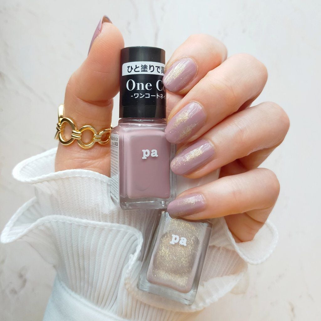 あちゃみん on LIPS 「·paネイルワンコートONE08をベースに1度塗り→paネイル..」(1枚目)