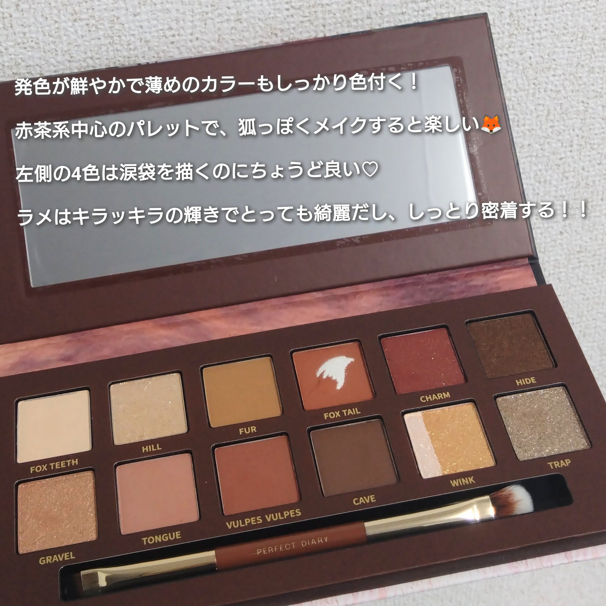 エクスプローラ12色 動物アイシャドウパレット/PERFECT DIARY/アイシャドウパレットを使ったクチコミ（3枚目）