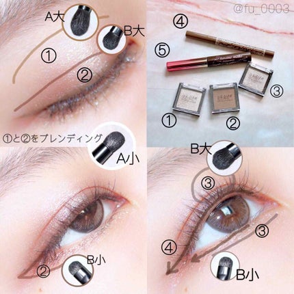 UR GLAM DUO EYESHADOW BRUSH A(デュオアイシャドウブラシA)/U R GLAM/メイクブラシを使ったクチコミ(2枚目)